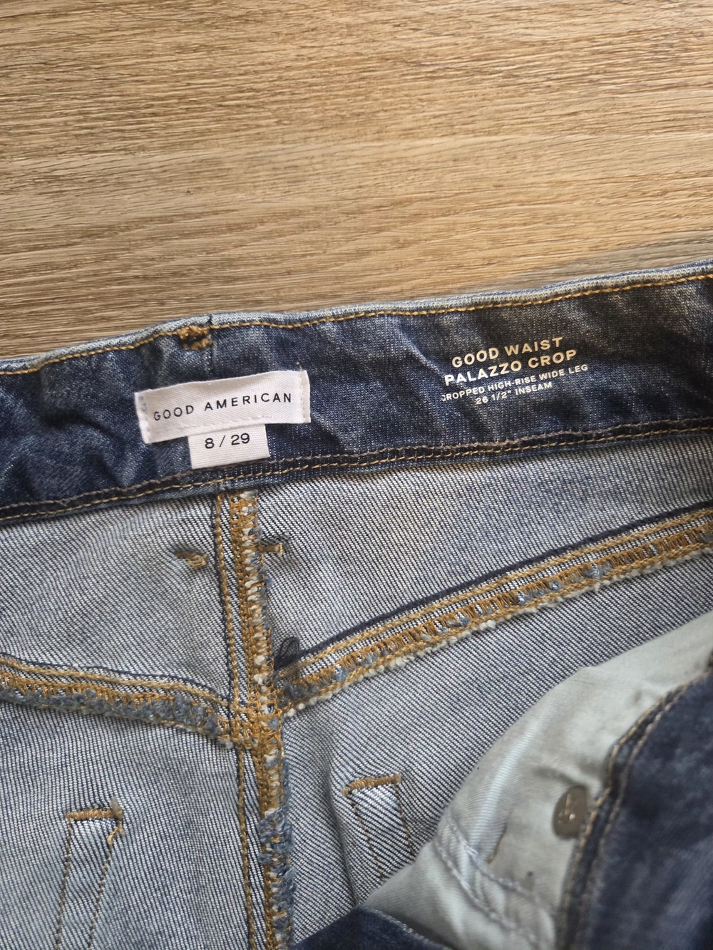 Good American good waist palazzo jeans #28 - Picture 7 of 10
